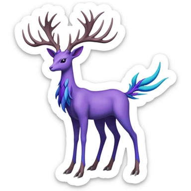Pokemon legendary cian and purple  xerneas sticker