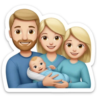 Husband wife and baby sticker