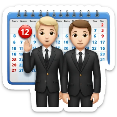 I NEED LIKE PERSON IN FORMALS AND CALENDAR ADJUSED AND NEXT TO HIM AND NO BACKGROUND COLOR FOR PIC sticker