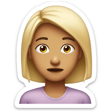 Emoji where the girl was upset by the guy's answer sticker