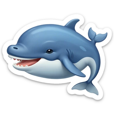 Cinematic Cute Yawning Humpback Whale Portrait Emoji, Head tilted slightly with a dramatic, wide-open yawn, showcasing a massive yet gentle blue-gray body with gently rippling baleen plates and sleepy, half-closed eyes, Simplified yet irresistibly adorable features, highly detailed, glowing with a soft, cozy marine glow, high shine, relaxed yet expressive, stylized with a dash of whimsical deep-sea charm, soft glowing outline, capturing the essence of a drowsy yet affectionate humpback whale that appears ready to drift into a deep-sea slumber! sticker