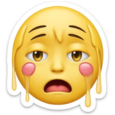 make me an emoji of an emoji crying with its mouth opened \ sticker