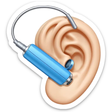 blue hearing aid sticker
