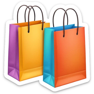 2 beautiful shopping bag with details sticker