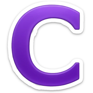 purple letter C sticker