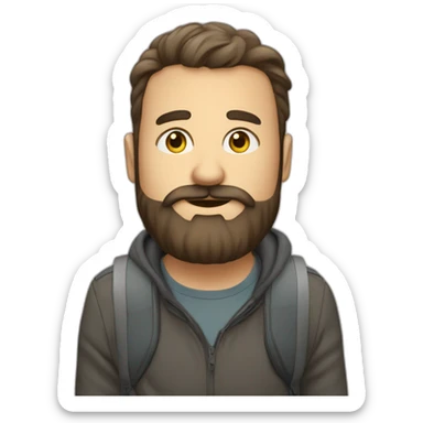 Grosse personne avec de la barbe qui montre les bus sticker