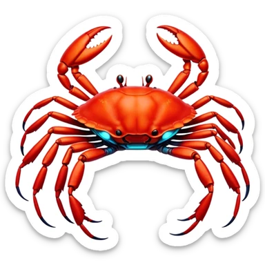 Red alien as crab, full body sticker
