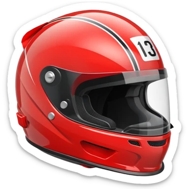 Formula racer helmet red sticker