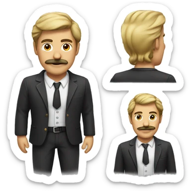 Good looking man withmustache sticker
