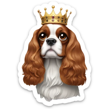 King Charles spaniel with queen fingerprint mark on the head  sticker