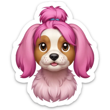 Cocker Dog with pink bun sticker