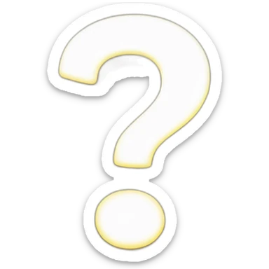 question mark with white glow sticker