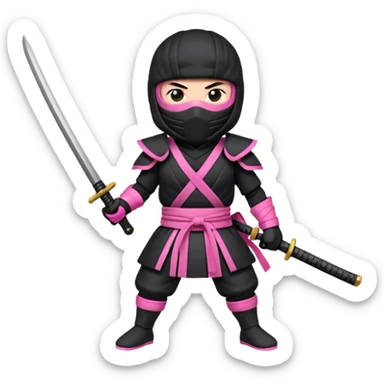 Pink ninja samurai warrior sticker