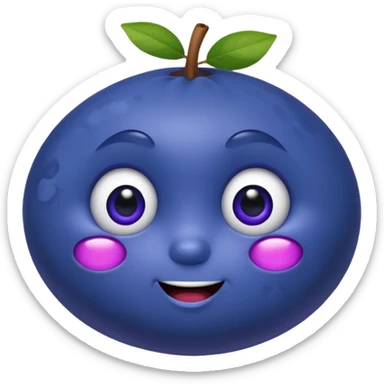 blueberry with a stupid clueless face sticker