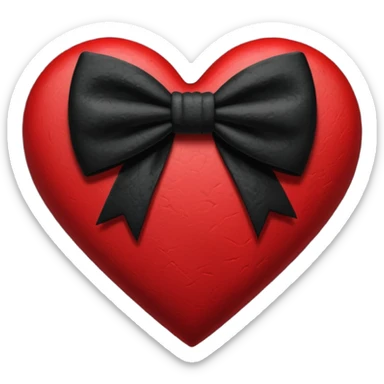 emo heart with a black bow sticker