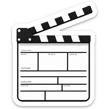 ultra minimal clapperboard, only 5-6 lines total, pure geometric abstraction, absolute minimalism sticker