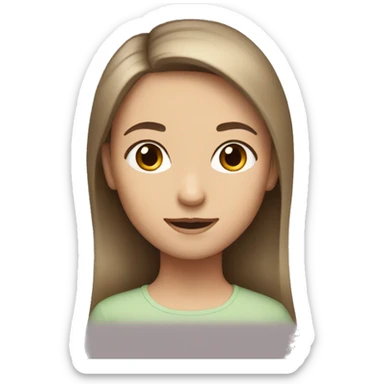 White family brown hair two daughters sticker