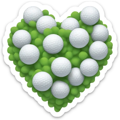 Golf ball heart  sticker
