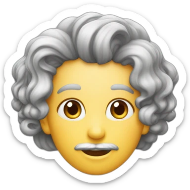 Vieux beaux cheveux gris boucle d’oreille sticker