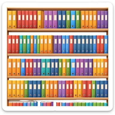 zoomed-in rows of colorful books on a shelf sticker