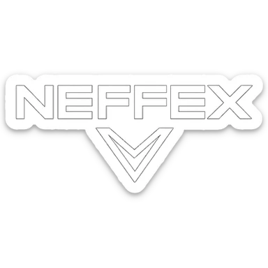 modern and edgy logo for Neffex group with bold typography and dark theme sticker