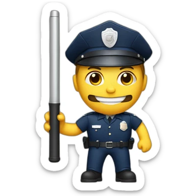 policeman with baton sticker