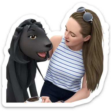 girl with striped shirt outdoors sticker