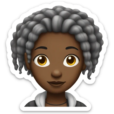 black girl with dreadlocks  sticker
