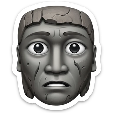 the easter island stone guy with a tear in its eye sticker