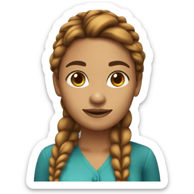a caramel skin software develper female with conrows sticker