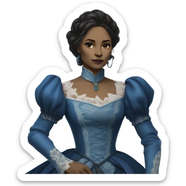 gamora Victorian dress elegant blue  sticker