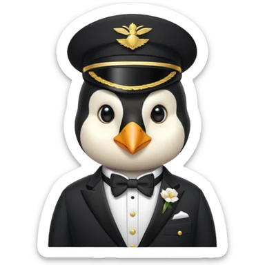 classy penguin soldier sticker