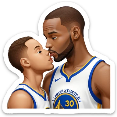 LeBron kissing Steph curry sticker