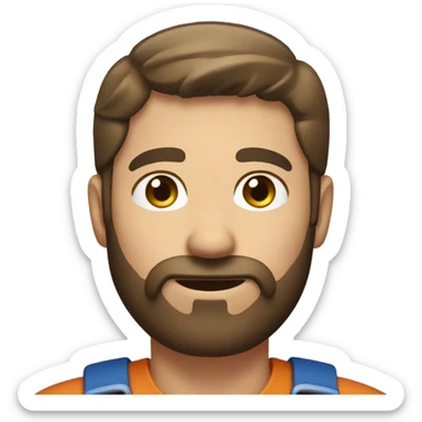 Male farmer, short thin beard (brown hair and BLUE eyes) sticker