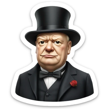 photorealistic Winston Churchill sticker