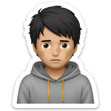 Moreno greñudo con capucha cuba la cara sticker