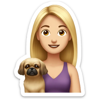 Women with Pekingese sticker