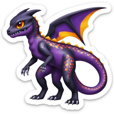 Shiny Duskull-Salandit-Umbreon-Charmeleon-Fakémon-hybrid-creature (full body)  sticker