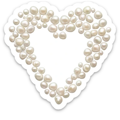 pearl heart sticker