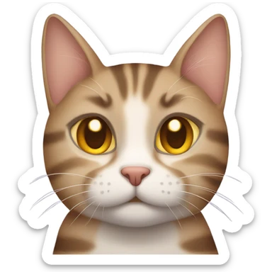 tabby cat sleepy face sticker