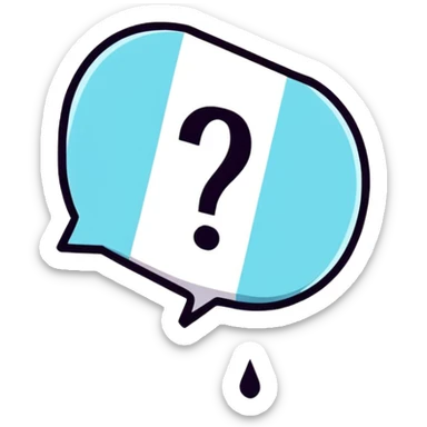 question mark in a speech bubble sticker