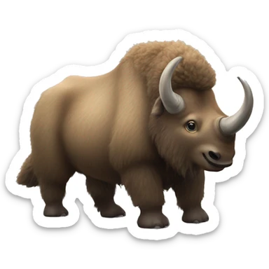 Woolly Rhinoceros Giant nose horn, Full Body sticker