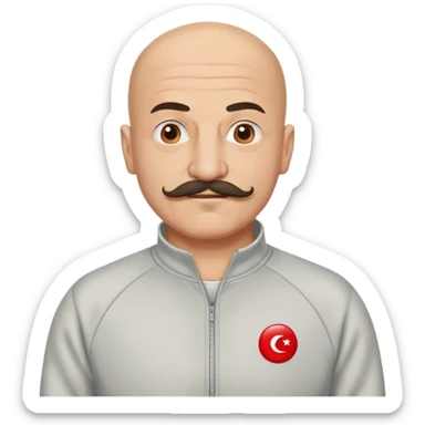 Recep İvedik, Turkish comedy character with mustache, bald head, wearing tracksuit sticker