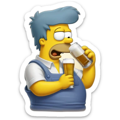 Homer simpson boit une biere sticker