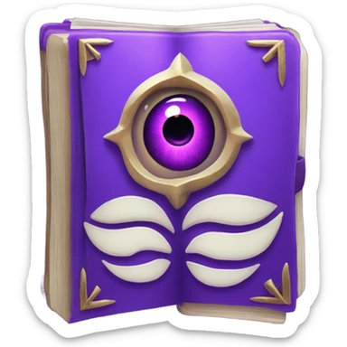 spell book that's purple with evil eye in the middle sticker