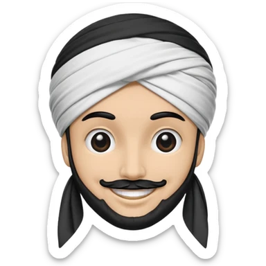 Corsica flag white with a black head moor sticker