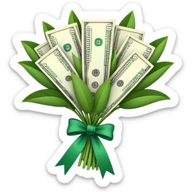 A bouquet of money American dollars  sticker
