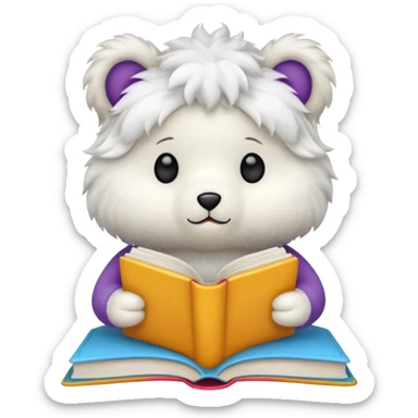 plushie studying for school sticker