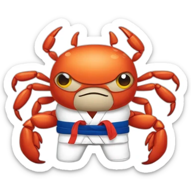 Crab wearing Jiu-Jitsu gi sticker