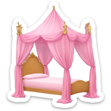 pink royal princess canopy bed sticker